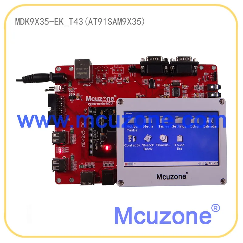 

AT91SAM9X35, MDK9X35-EK_T43 development KIT, QT4 MINIGUI 400MHz CPU, 128MB DDR2, Ethernet, USB HighSpeed, 4.3" 480272 TFT LCD
