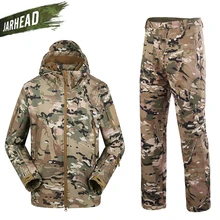 US Army Military Uniform Men Shark Skin Soft Shell Jacket Genuine Windproof Hiking Hunting Tactical TAD 4.0 Jacket Pants Suits shark skin soft shell waterproof pants army tactical trousers for camping hiking and mountain climbing free shipping