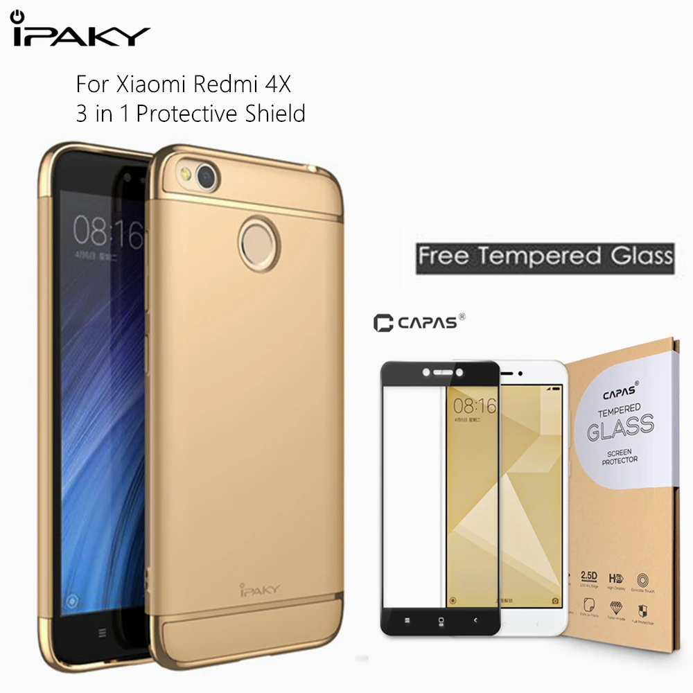 Чехол iPaky + закаленное стекло для Xiaomi Redmi 4X чехол PC бампер жесткий пластиковый