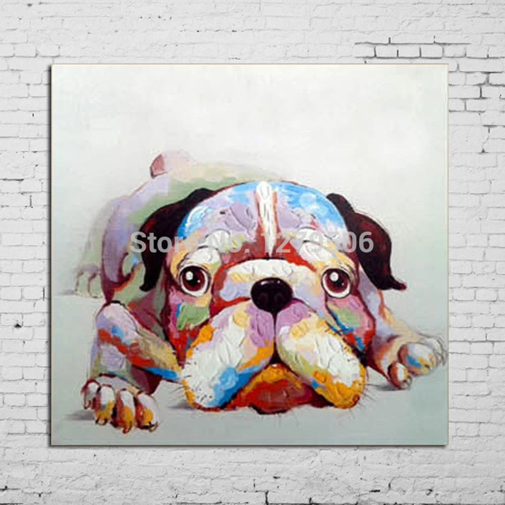 

100%Hand Painted Modern Abstract Cartoon Animal Oil Painting On Canvas Pig Wearing Glasses Wall Art For Living Room Home Decor