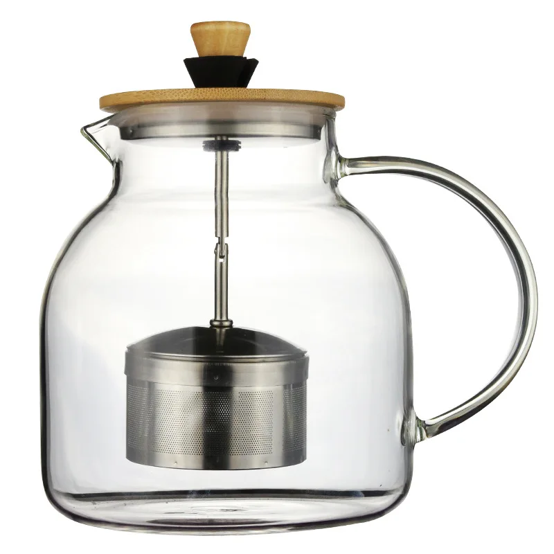 Creative glass teapot with inner pull rod filter electric ceramic stove Tea pot Black tea