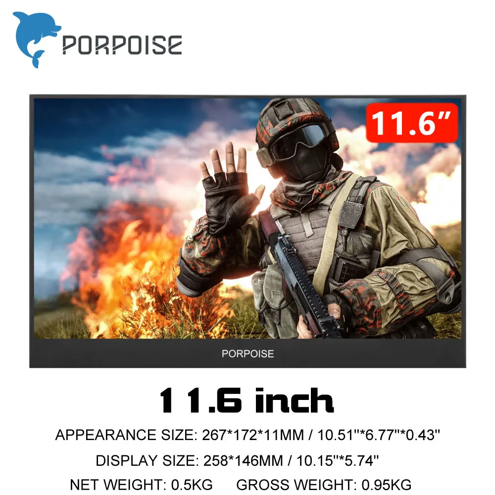 

New 11.6 inch Portable Computer Monitor PC HDMI PS3 PS4 Xbo x360 1080P IPS LCD LED Display Monitor for Raspberry Pi