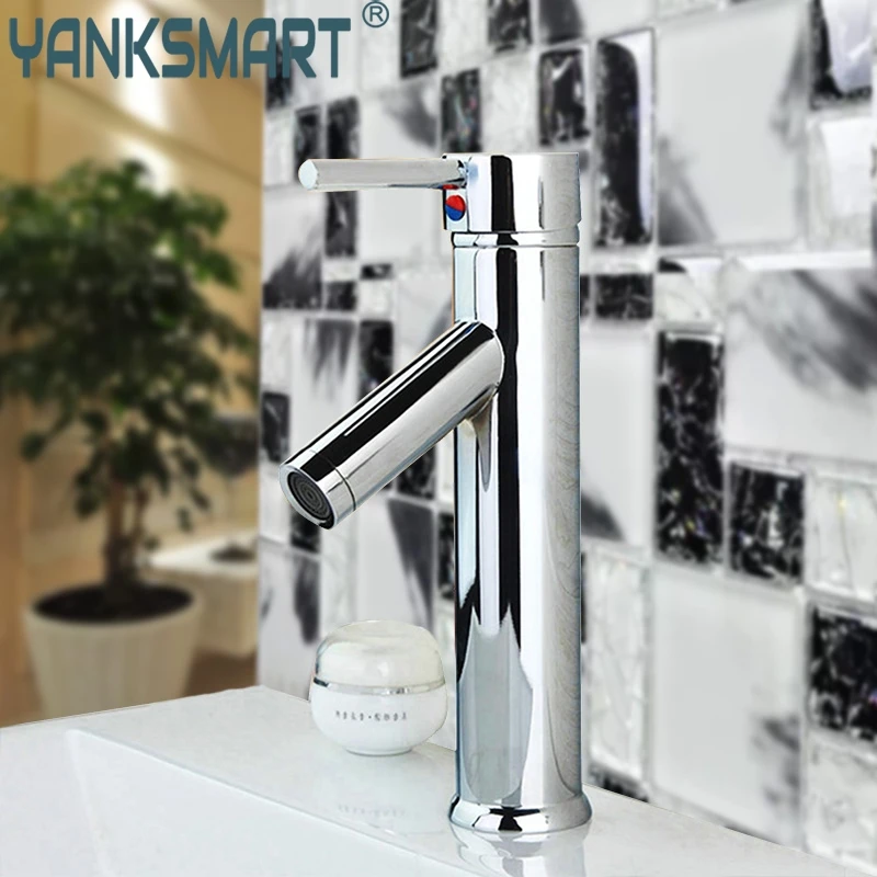 DE Deck Mount Bathroom Waterfall Basin Sink Chrome Brass Single Handle Vessel Vanity Torneira Mixer Tap Faucet