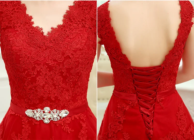 2015 Простые Дешевые Красные Свадебные Платья Узелок Sexy V образным Вырезом Плюс
