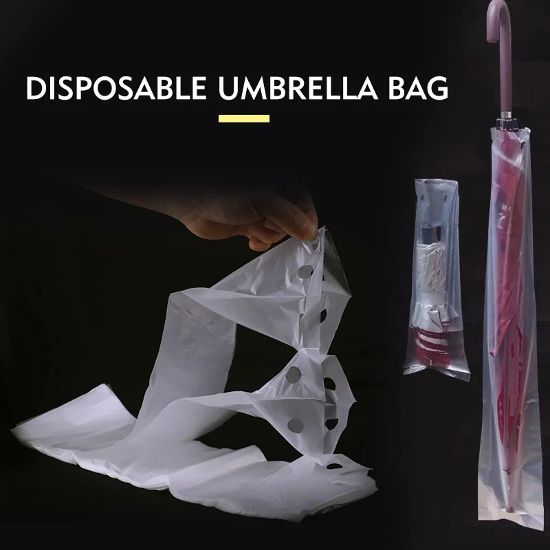 

Disposable Bag 100pcs Umbrella Cover Machine Transparent Shop Convenient No Drip Waterproof Rain Day
