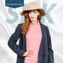 Осень-зима, новая женская шелковая Двусторонняя бархатная уличная одежда средней длины с высоким воротником, тонкий свитер