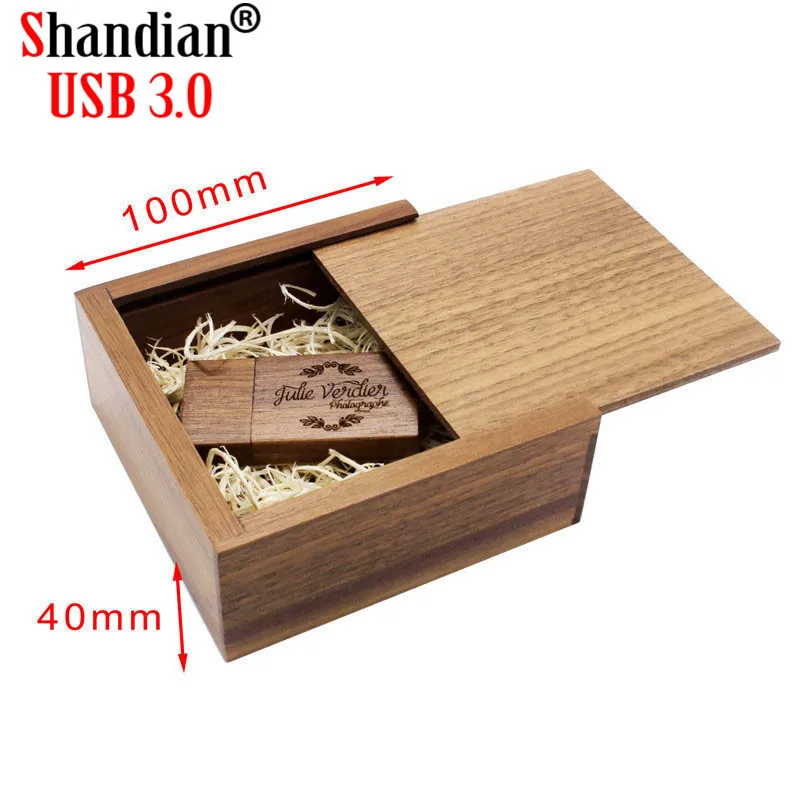 

SHANDIAN USB 3.0 walnut maple wood Photo Album usb+Box usb flash drive Pendrive 4GB~64GB Wedding gift box (105mm*95mm*40mm)