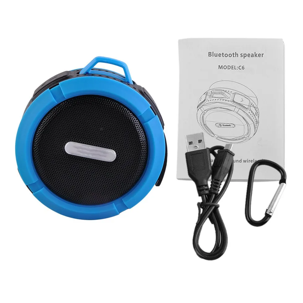 

5PCS Waterproof Wireless Bluetooth Speaker C6 Computer Cell Phone Outdoor Speaker For iphone Samaung PC