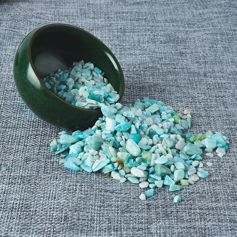 

100g Natural amazonite crushed stones Healing Reiki quartz crystal Mineral irregular chip bead Tumbled stone Home Fountain Decor