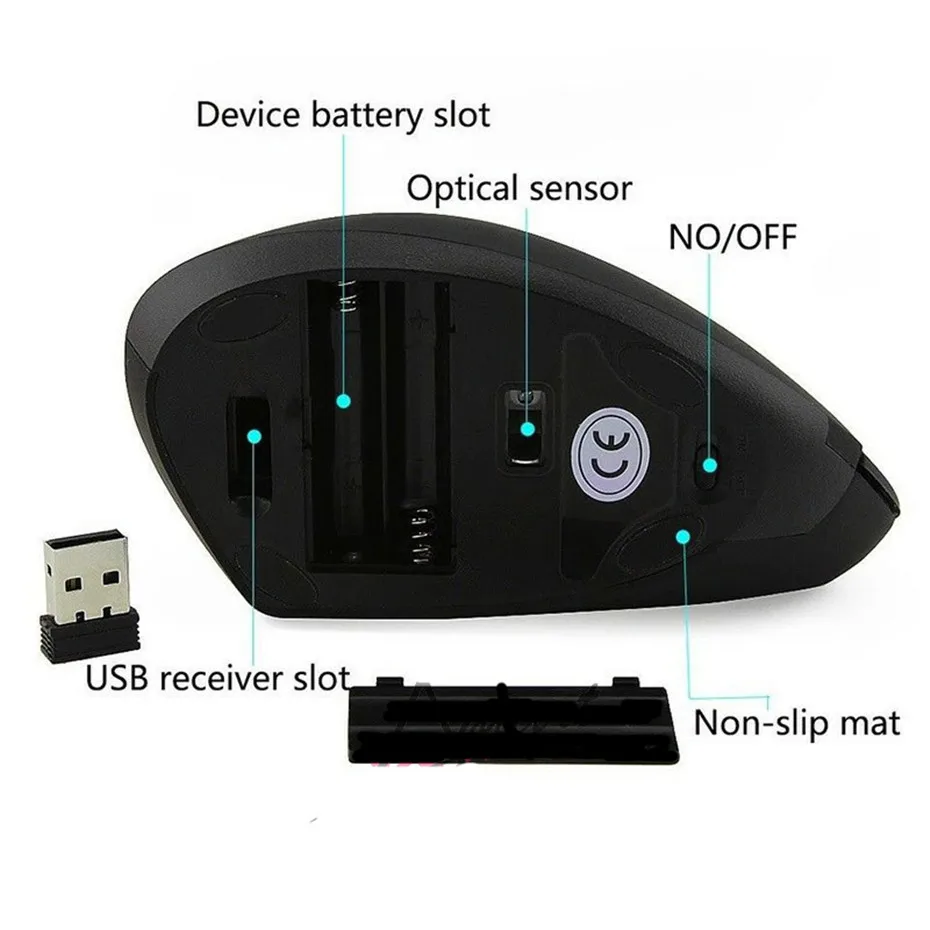 Basix Wireless Gaming Mouse Ergonomic Vertical Mouse 10
