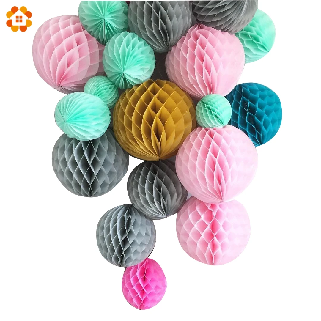 

1PC 4"6"8"10" Colorful DIY Tissue Paper Honeycomb Ball Tissue Pompoms Wedding/ Birthday Party Decoration Baby Shower Supplies