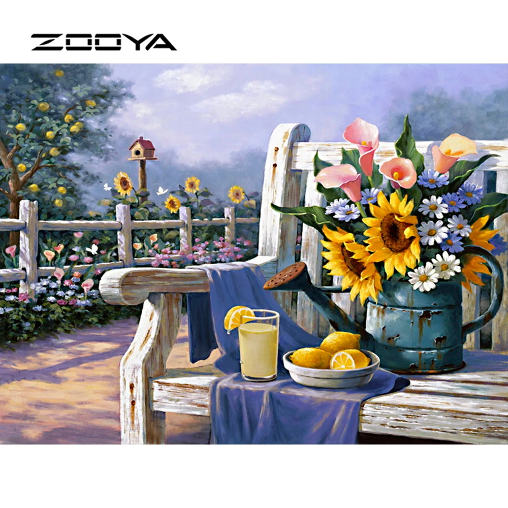 ZOOYA Алмазная картина Вышивка Цветы Подсолнух шаблон для домашнего декора Стразы