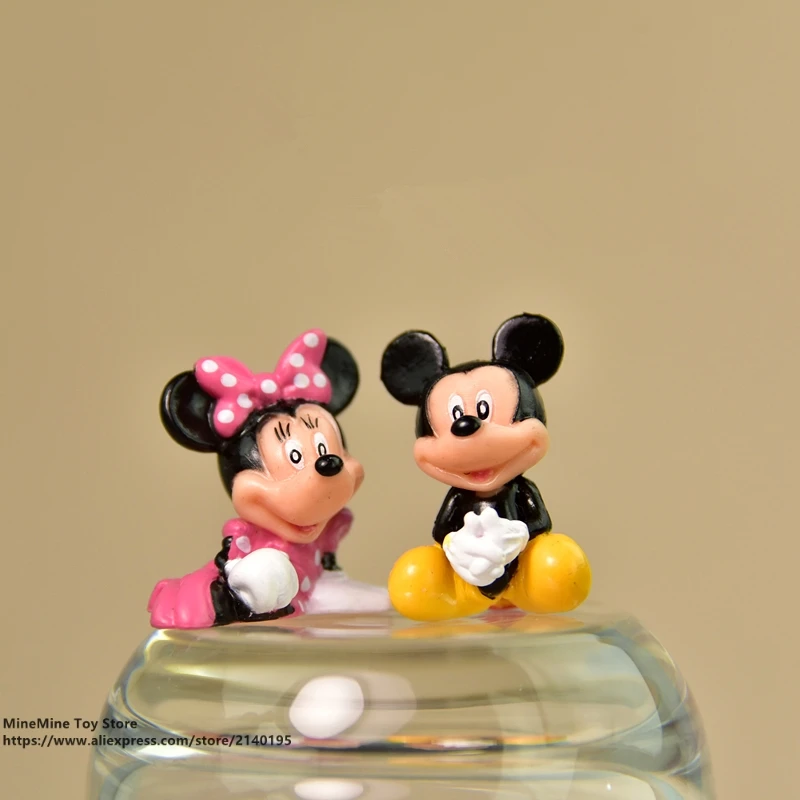 

ZXZ Mickey Mouse Minnie 3cm 2pcs/set Model Anime Doll PVC Action Figures Accessories Figurines Toys For Kid Children Toy gift