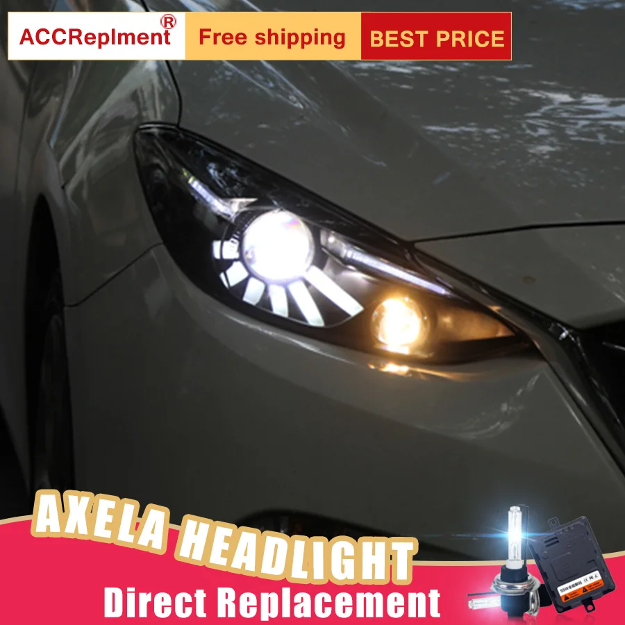 2Pcs LED Headlights For Mazda 3/Axela 2014 2016 led car lights Angel