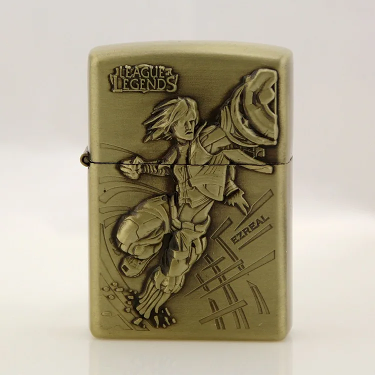 L OF L World Finals bronze heroes alliance lighter, kerosene lighter, COS Prop World Finals,Yasuo,Jayce,Anime lighter