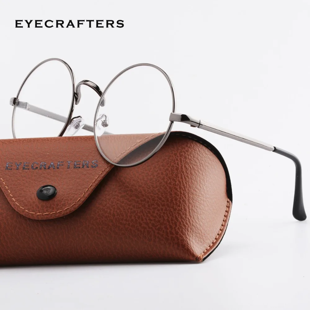 Женские фирменные дизайнерские очки по рецепту, оптические оправы для очков, винтажные металлические мужские круглые оправы для очков, винтажные