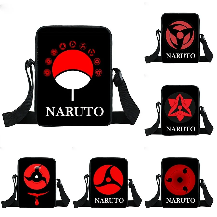 

Anime NARUTO Prints Messenger Bag Rinnegan Uchiha Kids Crossbody Bag Unisex Shoulder Flap Women Purses and Handbags for Men