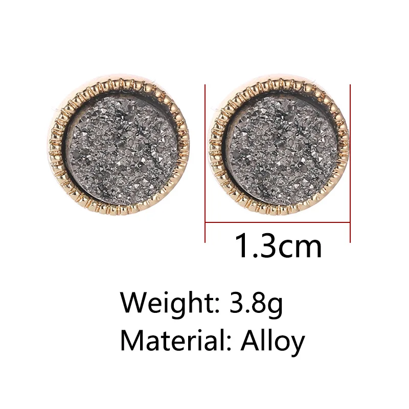 Druzy Drusy Stud Earrings Mini Resin Round Stud Fashion Famous Brand Designer Jewelry Gold Stud