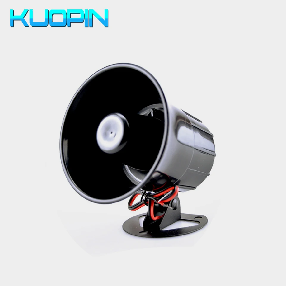 Bocina de sirena de alarma con cable electr/ónico para sistema de seguridad con soporte 110dB DC 12V