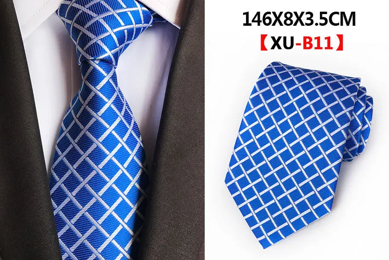 Мужской модный галстук 8 см, Шелковый Классический галстук, желтый, синий, в клетку, в полоску, с цветами, галстуки, бизнес стиль, Свадебные Мужские галстуки, подарочные аксессуары