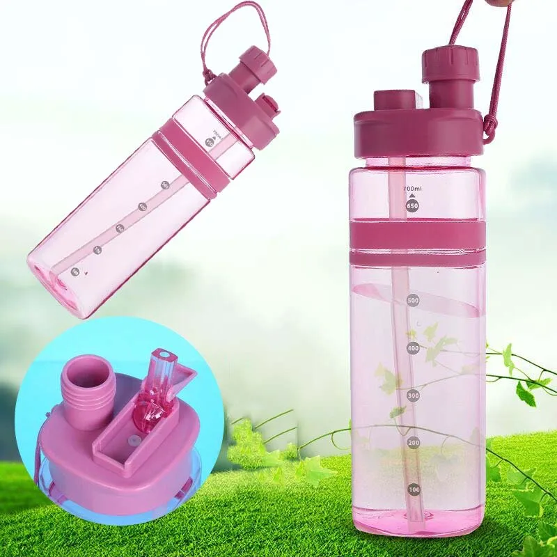 

2 Use Water Plastic Bottle 610ml Gourde En Plastique Sport Shaker Bottle Protein Shaker Drink Bottle Plastic With Straw Travel