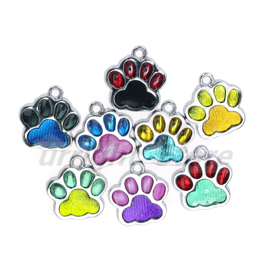 10 шт. эмаль Bling Cat Dog/Bear отпечаток лапы висячий Шарм подходит вращающийся Омар застежка брелок кольца для ключей сумка Ювелирные изделия HC503