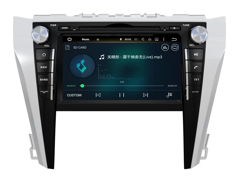 Top Two din car dvd player android 9.0 for toyota camry 2015 2016 car audio autoradio stereo head uint 8core 4G RAM 32G ROM wifi 6
