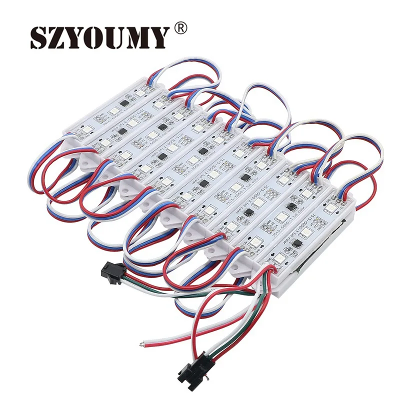 SZYOUMY 2811 IC 5050 SMD RGB светодиодный 3 светодиодный s гоночного света светодиодный пиксельный модульный Водонепроницаемый WS 2811 IC DC12V + 2 комплекта 21