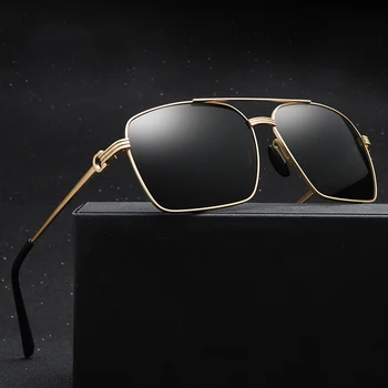 

Kachawoo polarized sunglasses square men metal frame driving sun glasses uv400 gold black brown male fashion eyewear summer