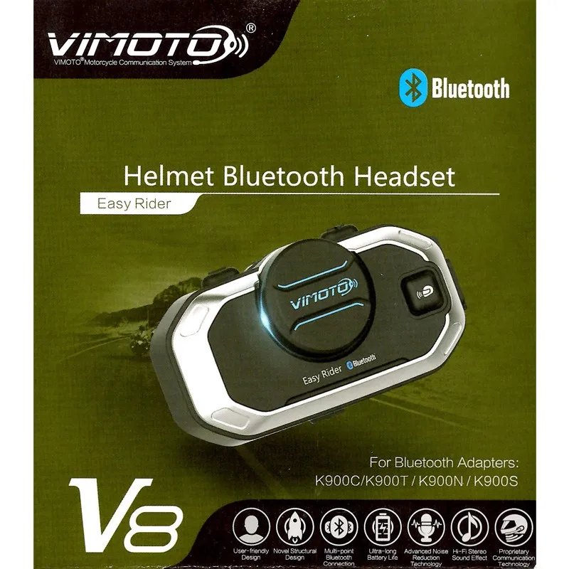 

Vimoto English Version Easy Rider V8 Multi-functional Motorbike BT Interphone Motorcycle Helmet Intercom Bluetooth Headset