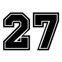 Ck2936 # número 27 engraçado adesivo de carro vinil decalque prata/preto carro auto adesivos para carro pára-choques/janela traseira