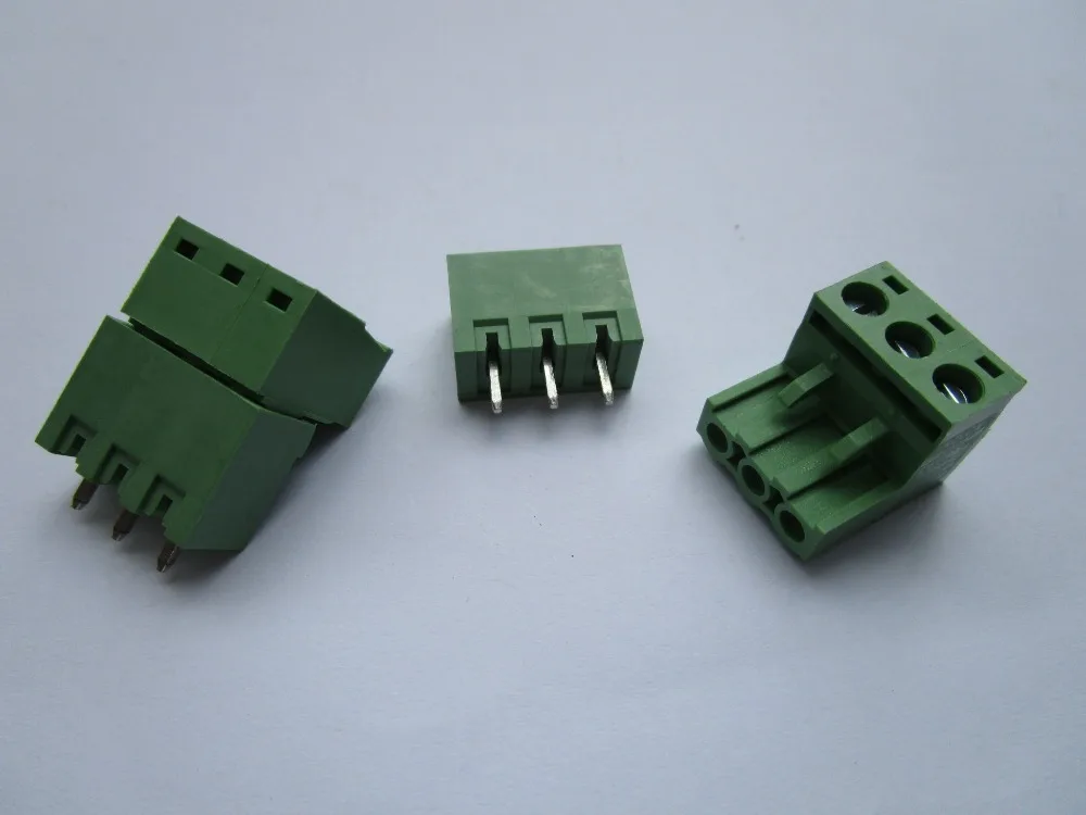 

Close Straight 3 pin 5.08mm Screw Terminal Block Green Connector Pluggbale Type 50 Pcs Per Lot