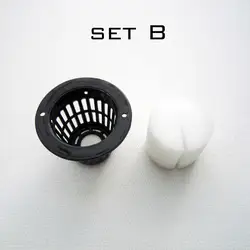 10-Pack Black Mesh Net Cups with Foam Inserts for Hydroponic Plant Growth, Various Sizes (10 sets B)