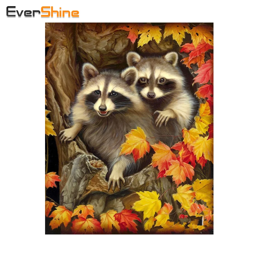 Evershine алмазная живопись вышивка крестом животных алмаз Вышивка енот полный