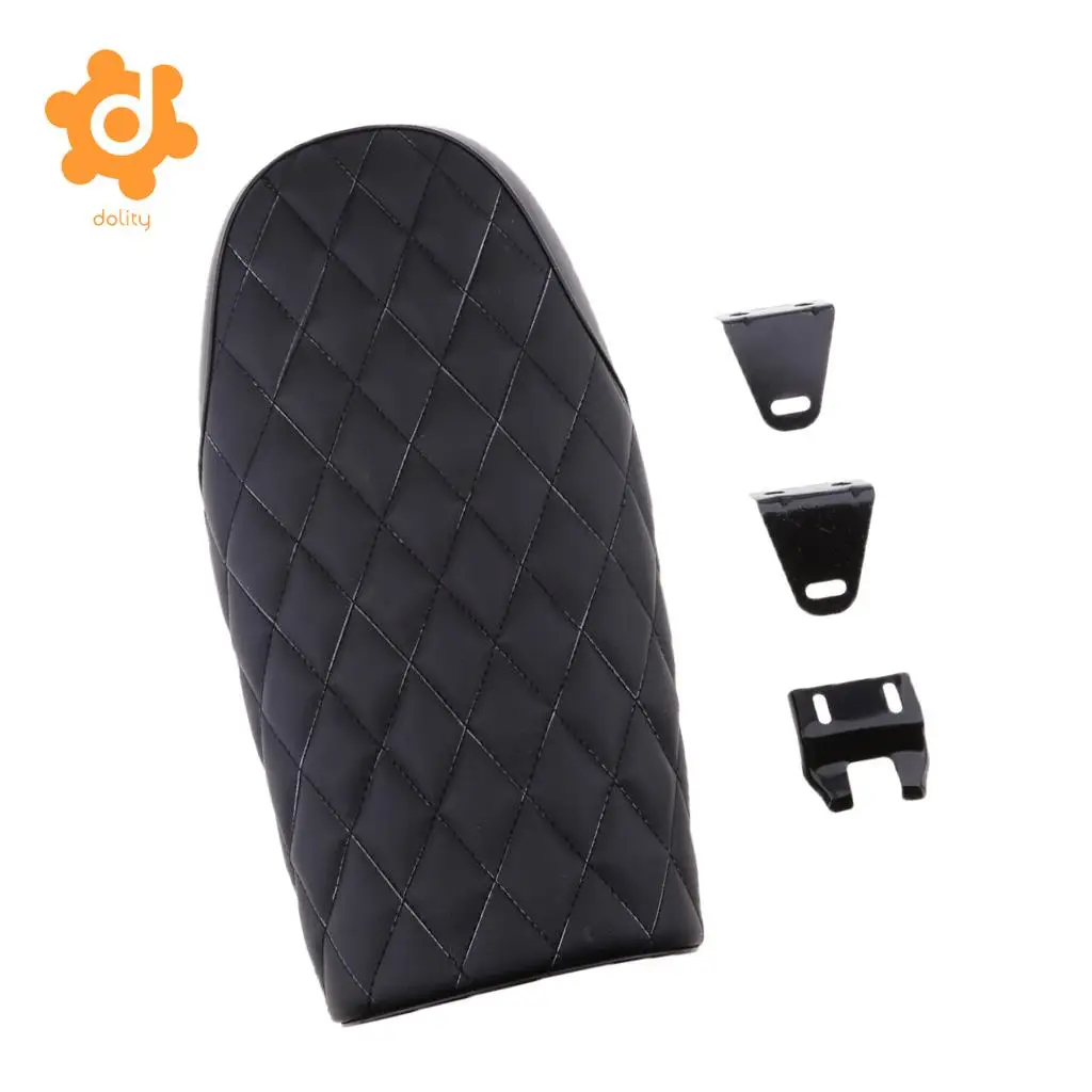 dolity Universal Brat Diamond Flat Cafe Racer Seat Vintage Motorcycle Saddle Black