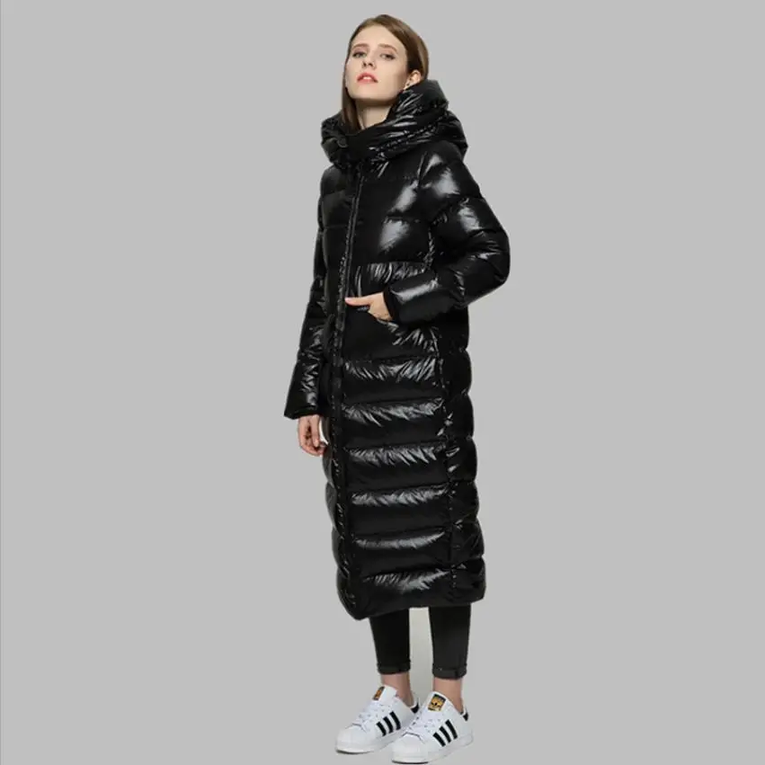 Полосатые стеганые пальто с капюшоном на 90% утином пуху, Женская длинная теплая верхняя одежда, пуховые пальто, кон пучовик wq2248