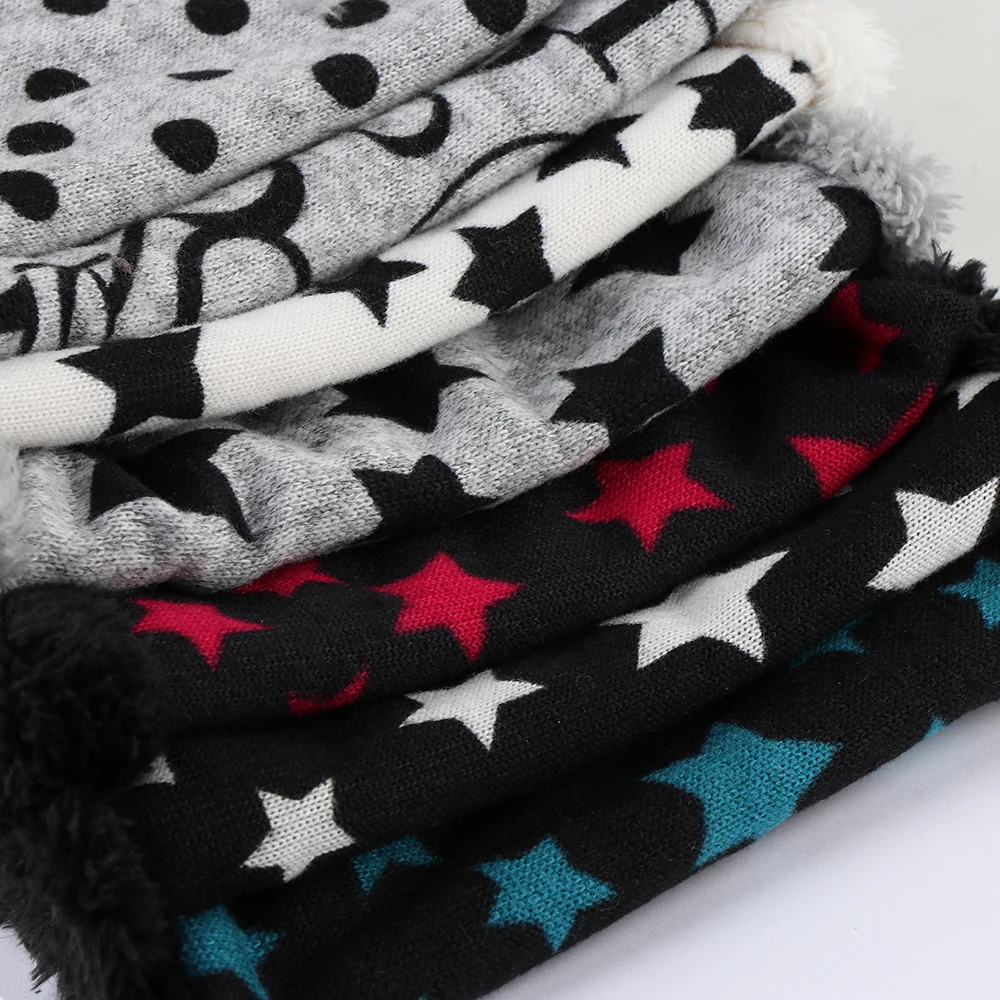 Осенне-зимний детский шарф с принтом «пять звезд», хлопковый Детский шарф в горошек с кольцом, детский снуд