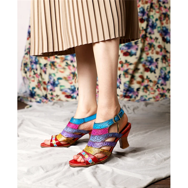 Женские сандалии из натуральной кожи в богемном стиле; летние туфли-оксфорды; женские римские сандалии; женские туфли-оксфорды на высоком каблуке;