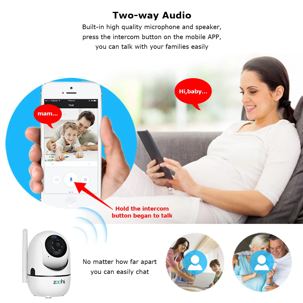 Zoohi HD IP Camera 1080P Wireless Storage Home Security Surveillance IR Night Vision Network Smart Indoor Wifi Camera Auto track Zoohi HD IP Camera 1080P Wireless Storage Home Security Surveillance IR Night Vision Network Smart Indoor Wifi Camera Auto track