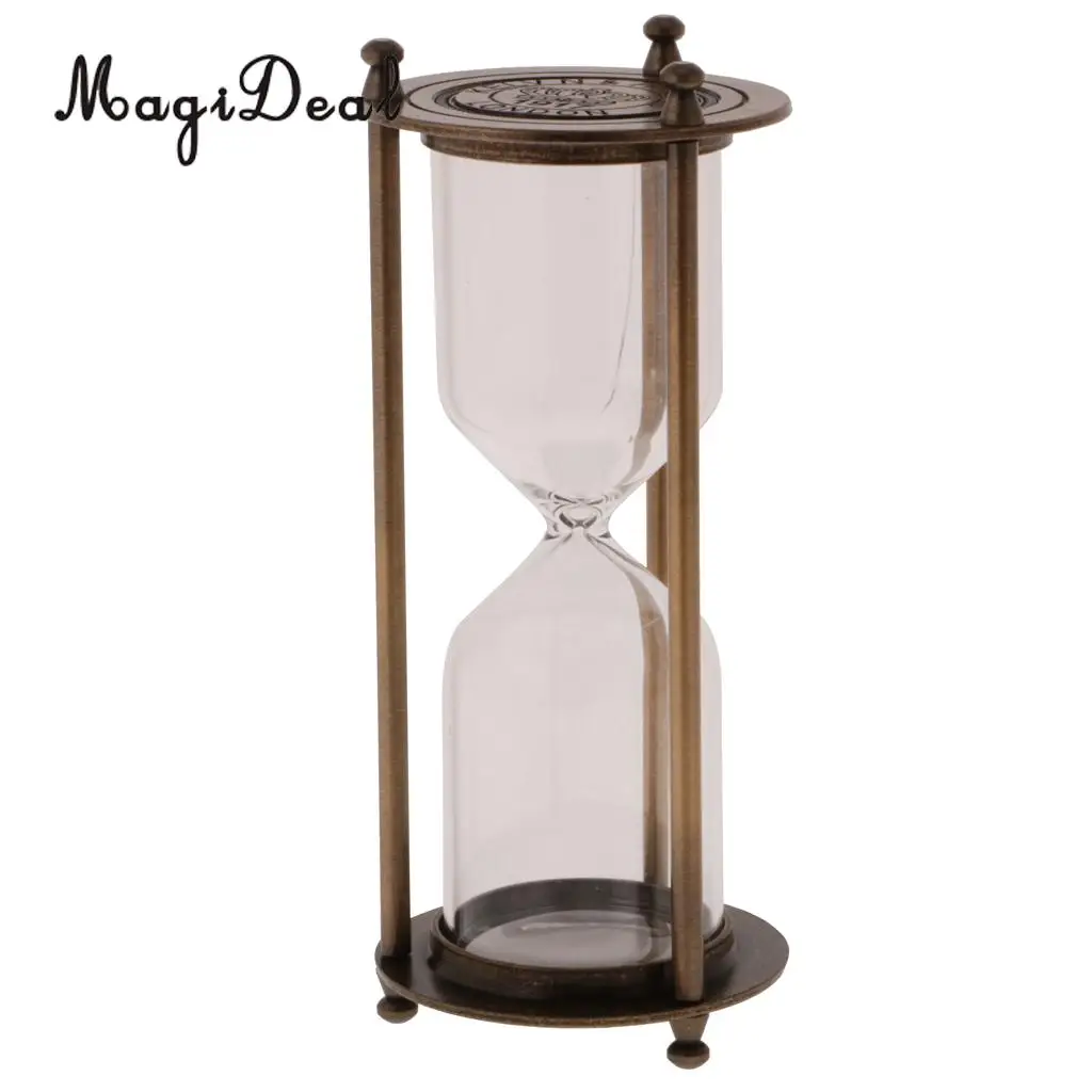 Retro Metal Frame Empty Hourglass Sandglass Sand Timer Living Room Home Office Desk Table Decor Friends Children Novelty Gift