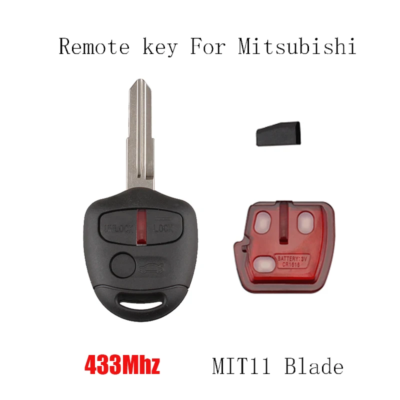 3 кнопки 433 МГц полный удаленный ключ для Mitsubishi Lancer Outlander 2008 2009 2010 2011 2012 транспондер