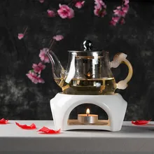 Японский стиль керамический чайник триветы алкоголь свеча нагревание кофе молоко устройство для подогрева чая набор горшок держатель база чайная посуда чайники плита