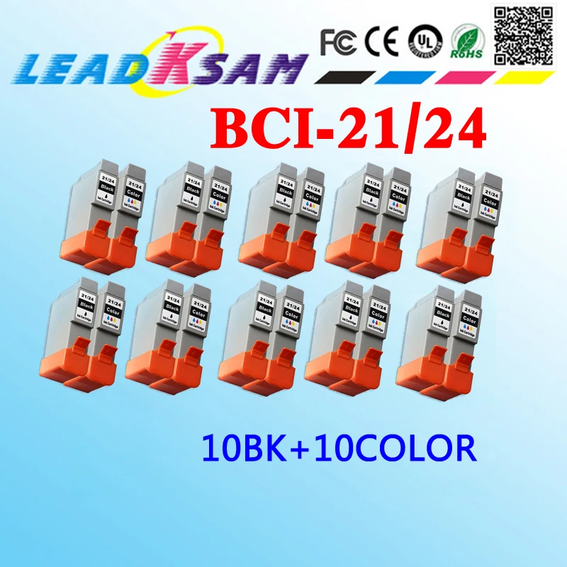 20pcs BCI21 BCI24 BCI 21 BCI 24 ink cartridge replace for CANON BCI 21 BCI 24 BJC400/4000/4100