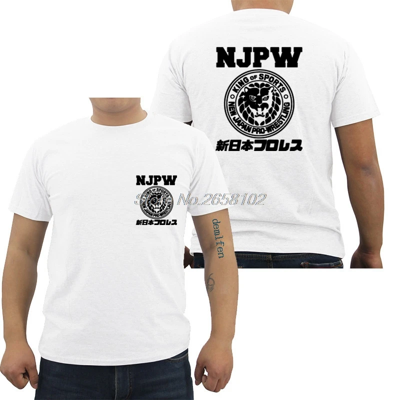 Горячая Распродажа модная мужская футболка с логотипом Njpw Японская