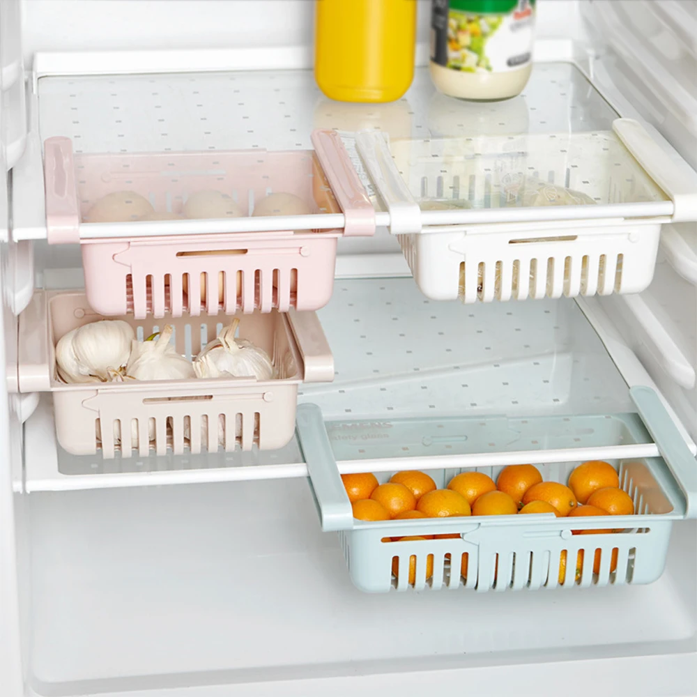 1 шт., свежий разделительный слой, стеллаж для хранения, регулируемый и растягивающийся органайзер для холодильника, ящик, корзина, холодильник, кухонный Органайзер