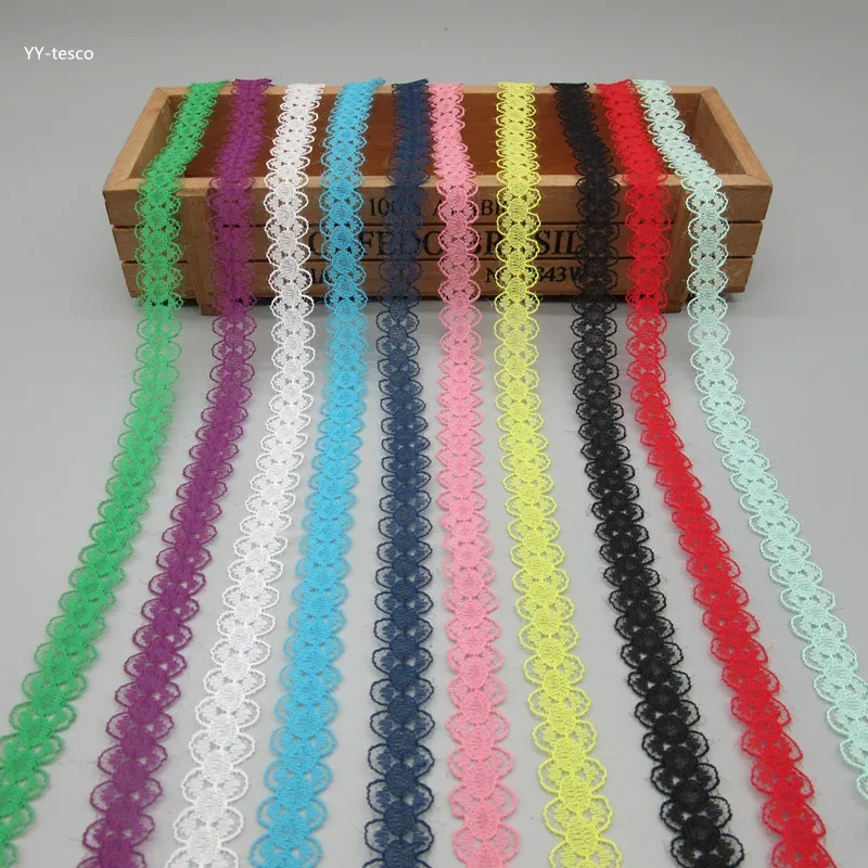 

Beautiful 10 Yards/Lot Lace Ribbon Tape 14MM Quality Lace Trim DIY Embroidered Lace For Sewing Decoration african lace fabric