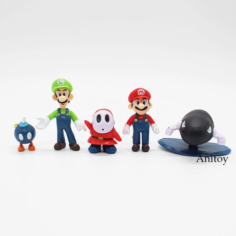 Wholesale Retail Free Shipping Plastic Super Mario Bros PVC Action figures Toys Dolls 18pcs/set KT3863