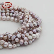 SNH 8 мм Фиолетовый Цвет AA барокко натуральный фиолетовый культивированный пресноводный жемчуг прядь 5 прядей в упаковке