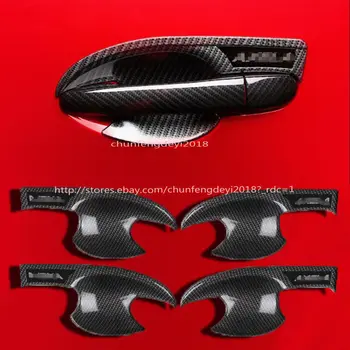 

4PCS carbon fiber Door Handle Covers Door Bowl Fit For Mazda 3 AXELA 2017