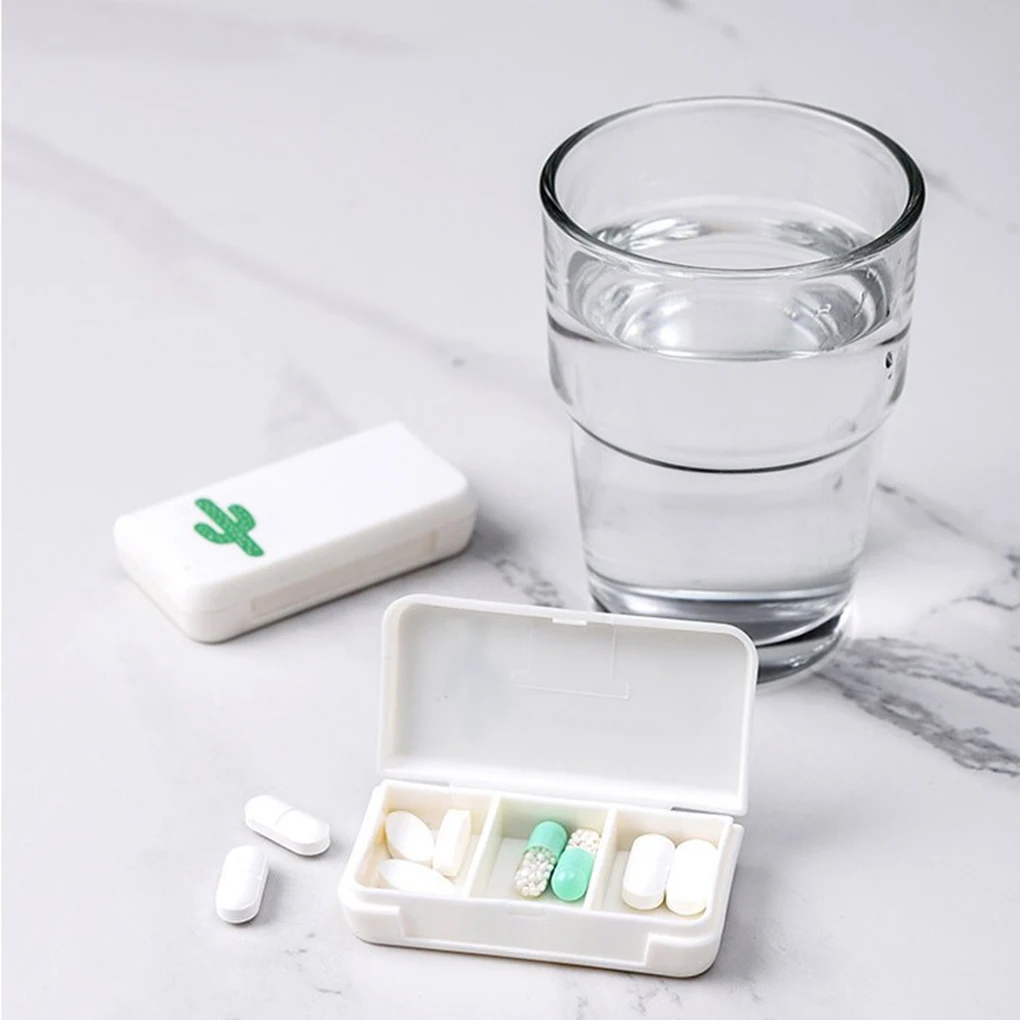 

Portable Mini Pill Case Boxes 3 Grids Travel Home Pills Container Home Holder Cases Storage Box